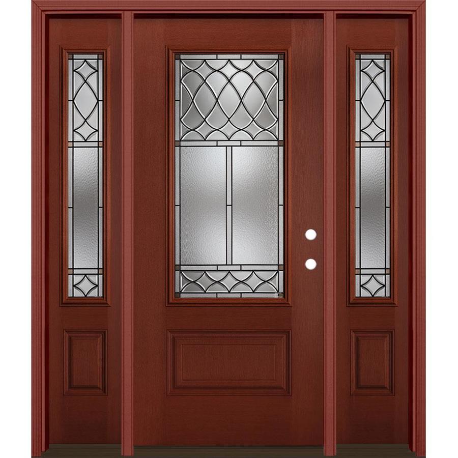 Masonite Sheldon 3/4 Lite Decorative Glass Left-Hand Inswing Wineberry ...