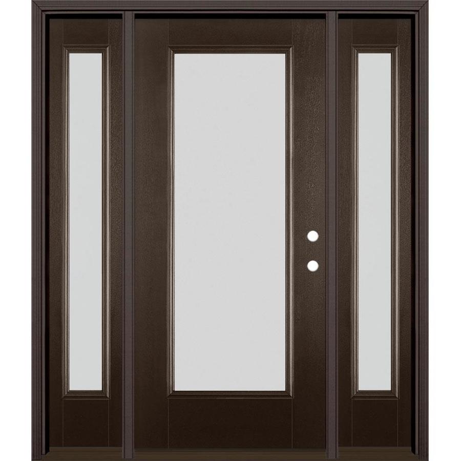 Masonite Blanca Full Lite Decorative Glass Left-Hand Inswing Walnut ...