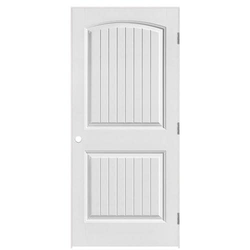 Masonite Cheyenne 36in x 80in Primed 2Panel Round Top Plank Hollow