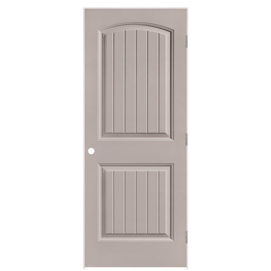 Masonite Cheyenne Driftwood 2 Panel Round Top Plank Solid Core