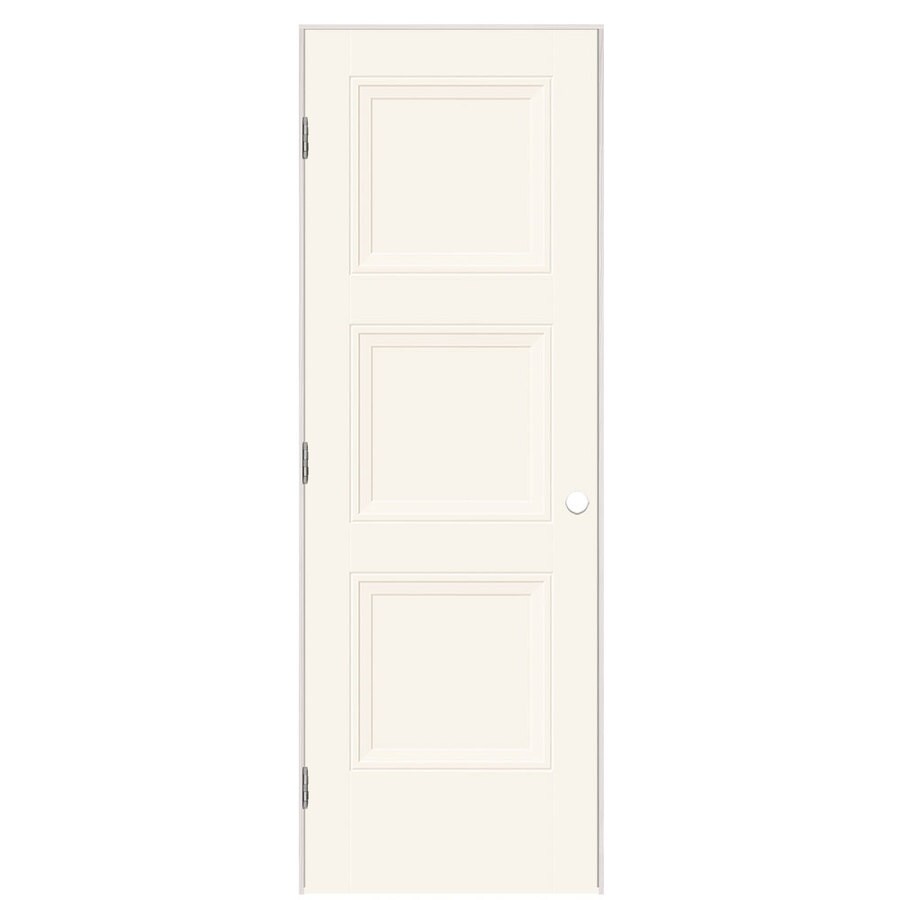 Masonite Livingston White 3-Panel Square Solid Core Molded Composite Pre-Hung Door