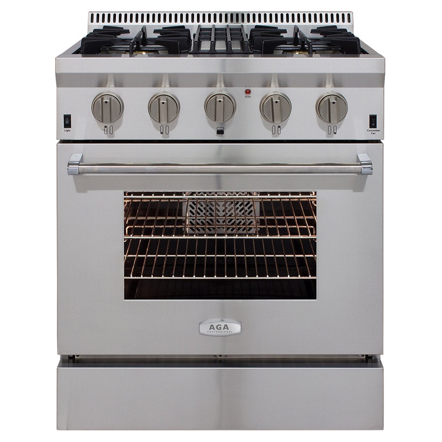 AGA APRO30AGSS Professional 30-in 4.2-cu ft Manual Clean Gas Range (Stainless Steel)