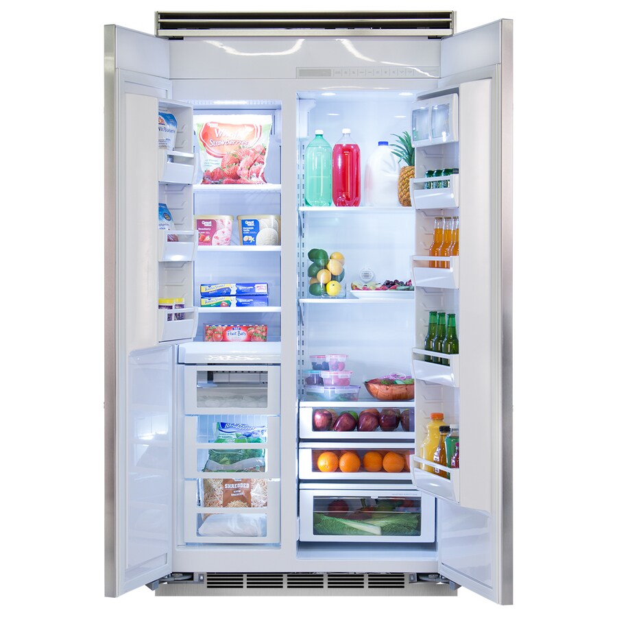MARVEL Professional 25.32-cu ft Built-In Side-by-Side Refrigerator with ...