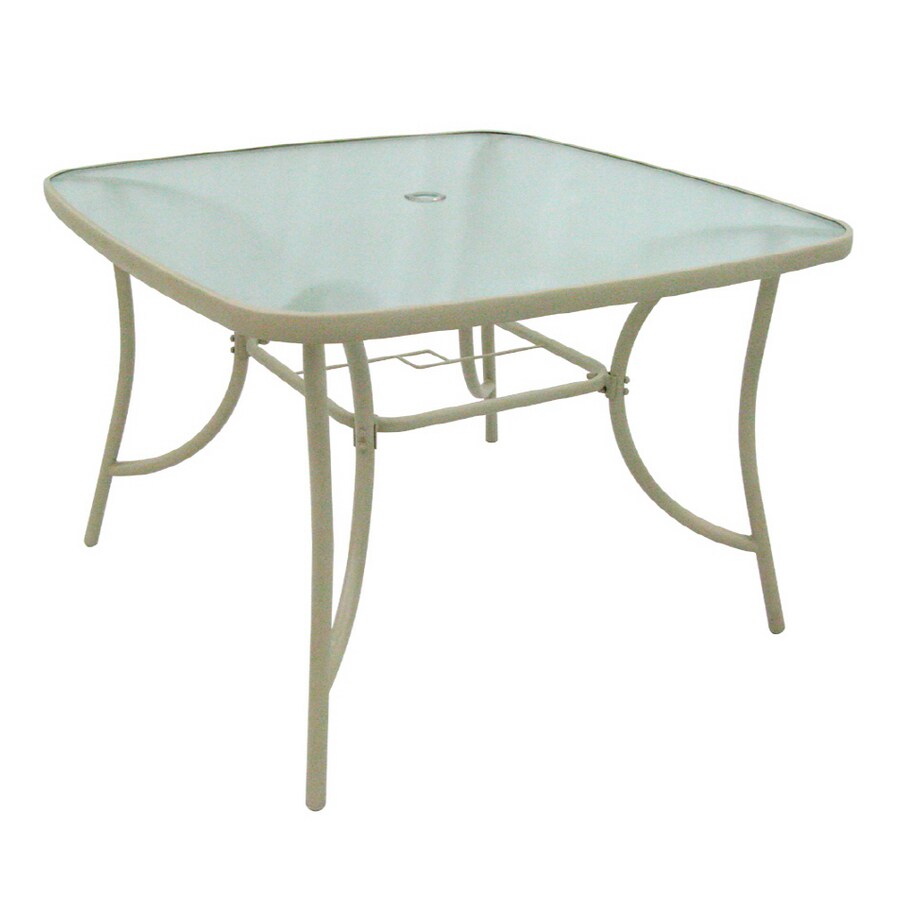 Garden Treasures Dockside Square Metal Patio Table At Lowes Com