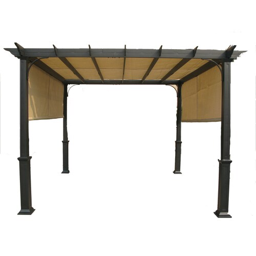 Garden Treasures Matte Black Steel Freestanding Pergola in the Pergolas