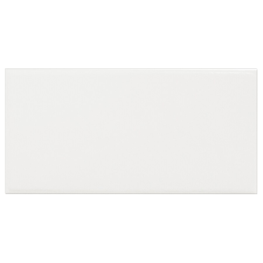 Interceramic 76969541511 Brick 32-Pack White Embossed Glazed Ceramic Adhesive Tile