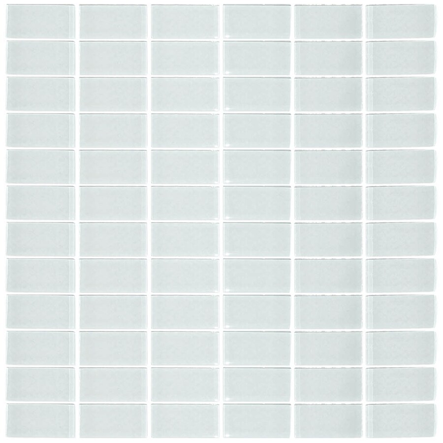 Interceramic 76969542327 Glassique Stark Glossy Glass Uniform Squares Adhesive Tile