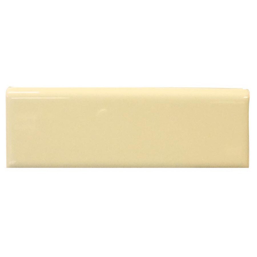 Interceramic 76969560531 Almond Ceramic Bullnose Tile (Common: 2-in x 6-in; Actual: 2-in x 5.98-in)