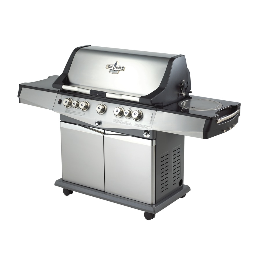 Blue Ember Cast Aluminum 5-Burner (55,000-BTU) Gas Grill with Side and ...