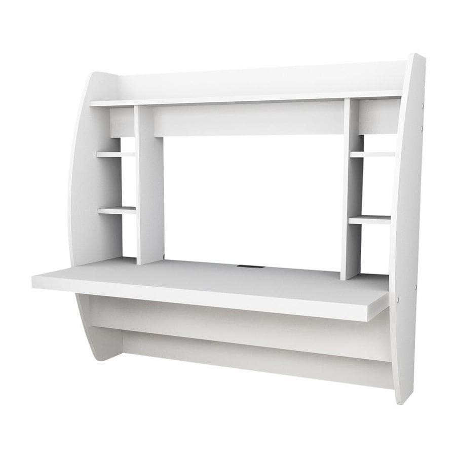 Prepac Transitional White Floating Desk At Lowes Com