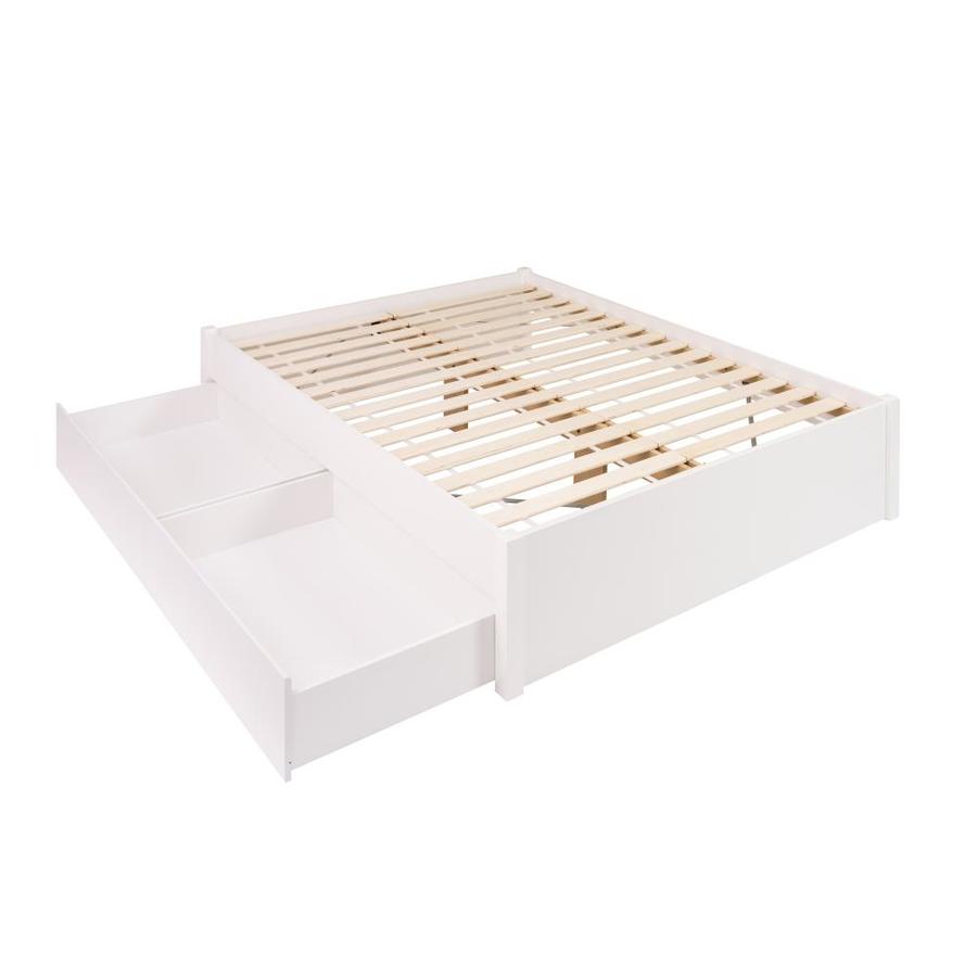 Prepac Select White Queen Platform Bed With Storage At Lowes Com