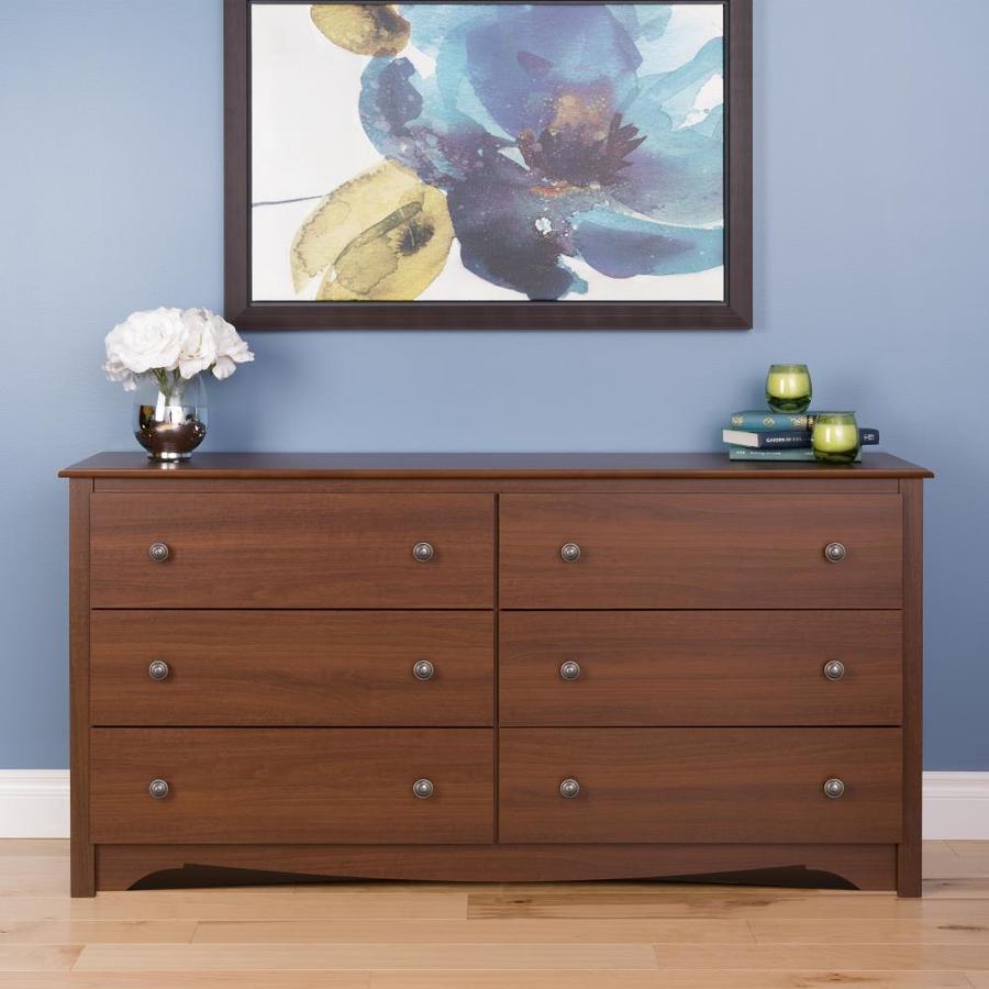 Prepac Monterey Cherry 6 Drawer Dresser At Lowes Com