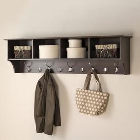 Wall Mounted Coat Rack Racks Stands At Lowes Prepac Espresso 9 Hook Mounted Coat Rack