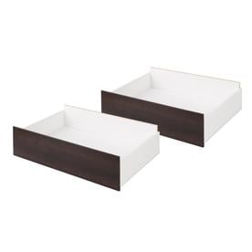 Set of 2 Select Storage Drawers On Wheels Espresso Brown - Prepac: Underbed Organizer, Heavy-Duty Casters