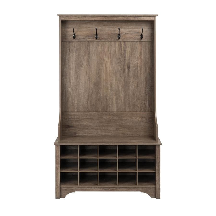 Prepac Hall Tree With Shoe Storage Drifted Gray In The Trees Prepac Hall Tree With Shoe Storage
