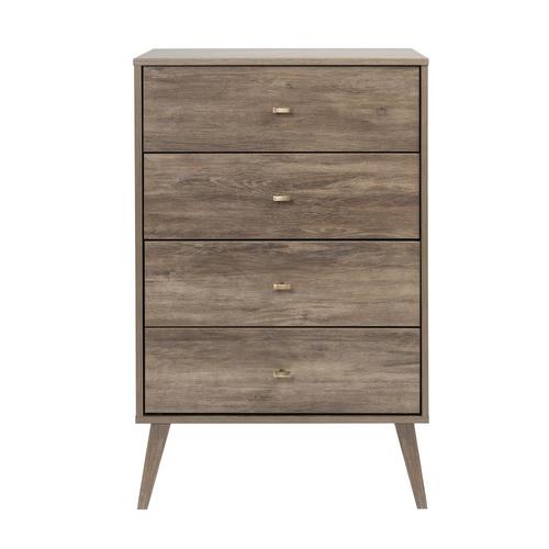 Prepac Milo 4 Drawer Chest Drifted Gray At Lowes Com