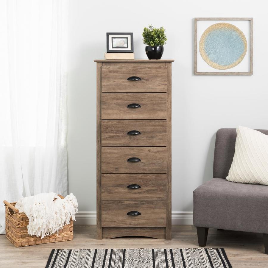 Prepac Salt Spring Tall 6 Drawer Chest In Drifted Gray At Lowes Com