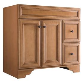 In Stock Vanities At Lowes Style Selections Ryerson Golden Bathroom Vanity Common 36 In X 21