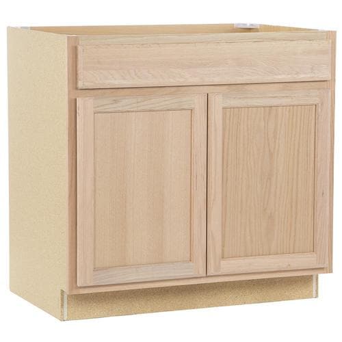 Project Source 36 In W X 35 In H X 23 75 In D Natural Unfinished Door And Drawer Base Stock Cabinet In The Stock Kitchen Cabinets Department At Lowes Com