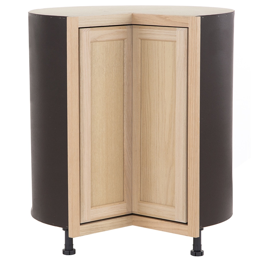 Shop Project Source 36in W x 35in H x 23.75in D Unfinished Lazy Susan Corner Base Cabinet at 