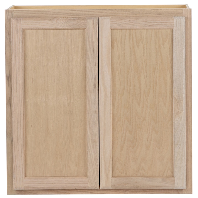 Project Source 30 In W X 30 In H X 12 In D Natural Unfinished Door Wall Stock Cabinet In The Stock Kitchen Cabinets Department At Lowes Com