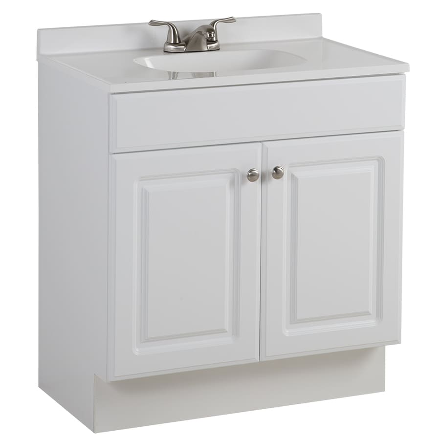 Project Source 30.5-in White Single Sink Bathroom Vanity ...