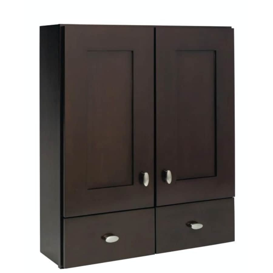 Shop Diamond FreshFit Palencia 28.1in W x 31in H x 9.1in D Espresso Bathroom Wall Cabinet at 