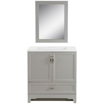 Style Selections 30 25 In Smoky Gray Single Sink Bathroom Vanity