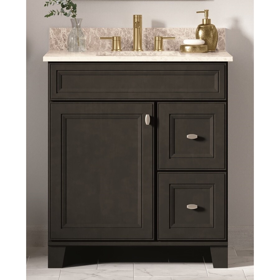 Diamond FreshFit Goslin 31-in Storm Single Sink Bathroom Vanity with Opal Engineered Stone Top