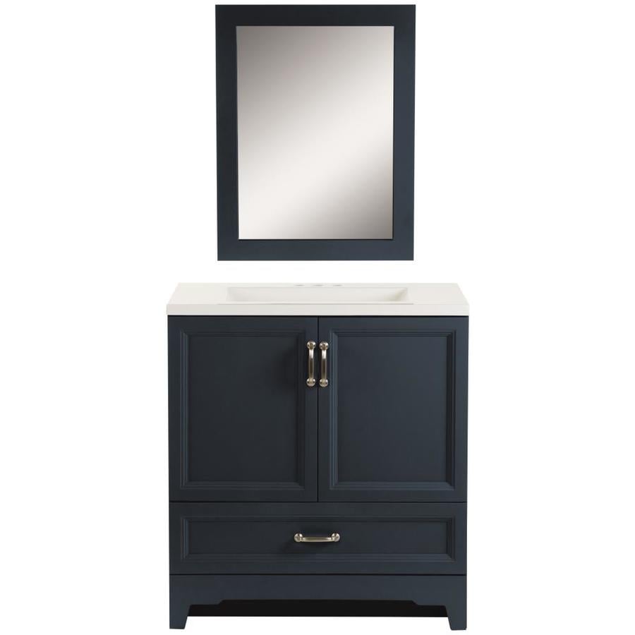 Style Selections 30 25 In Navy Single Sink Bathroom Vanity With