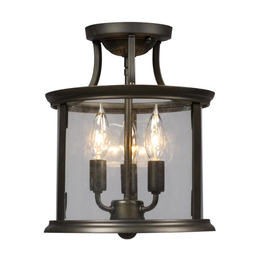 Huntington 10 In Oil Rubbed Bronze Transitional Semi Flush Mount Light