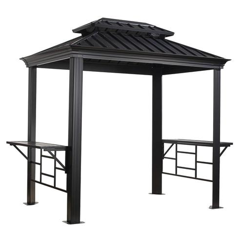Sojag BBQ Messina Dark Grey Fabric Rectangle Screened Gazebo (Exterior