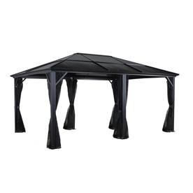 Gazebos At Lowes Sojag Merin Grey Metal Screened Gazebo 190 9 W X 106 3 H 143 7 D