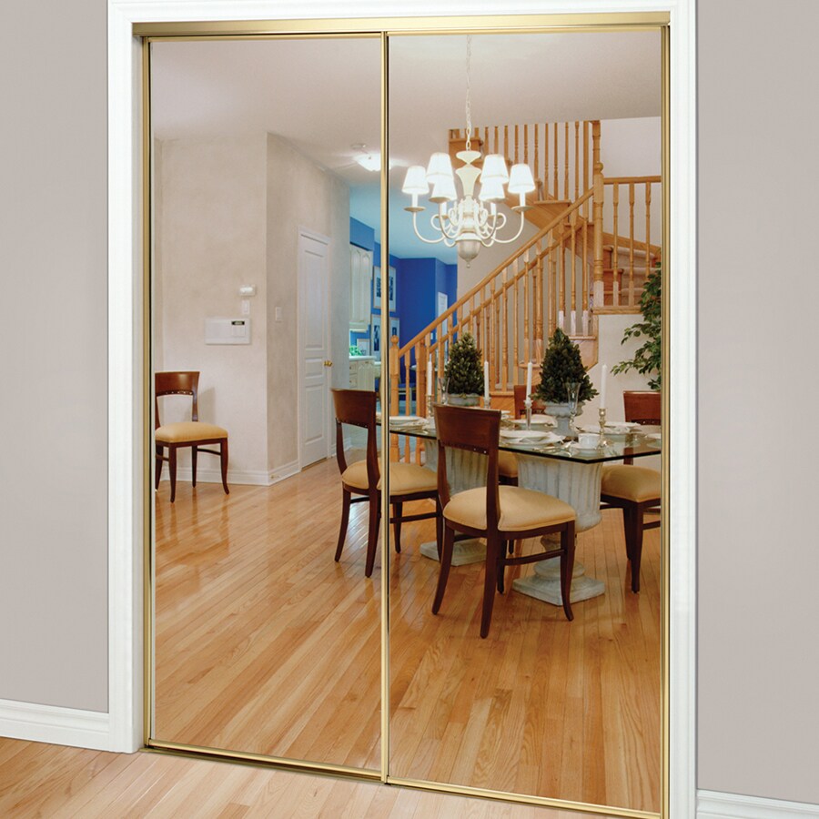 ReliaBilt 60-in x 80-in Prefinished Mirror Sliding Door (Hardware ...