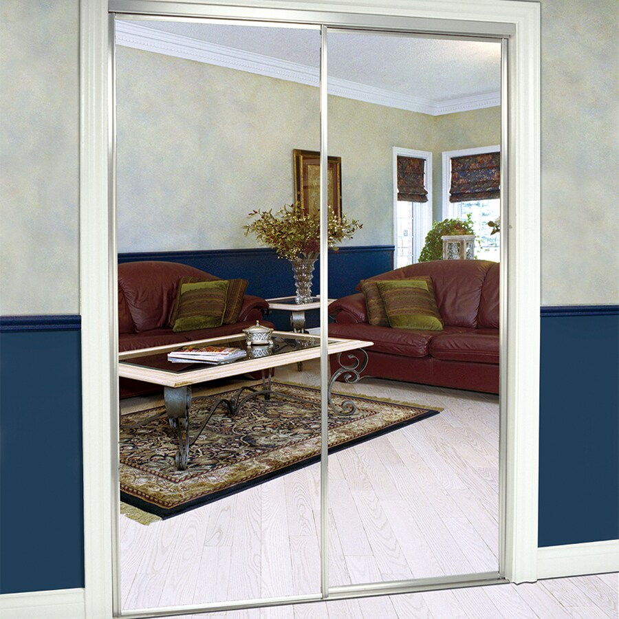 RELIABILT 60-in x 80-in White Mirrored Glass Prefinished Mirror Closet ...