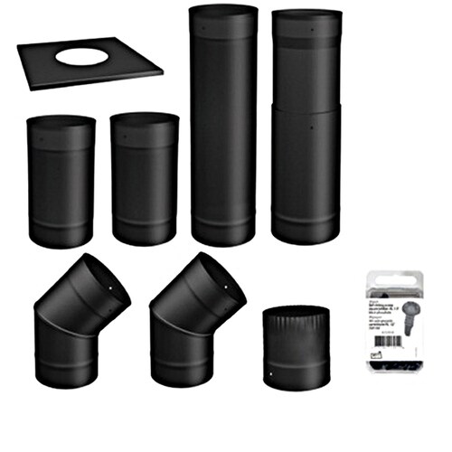 Drolet 6in x 48in Black Matte Chimney Pipe in the Chimney Pipe