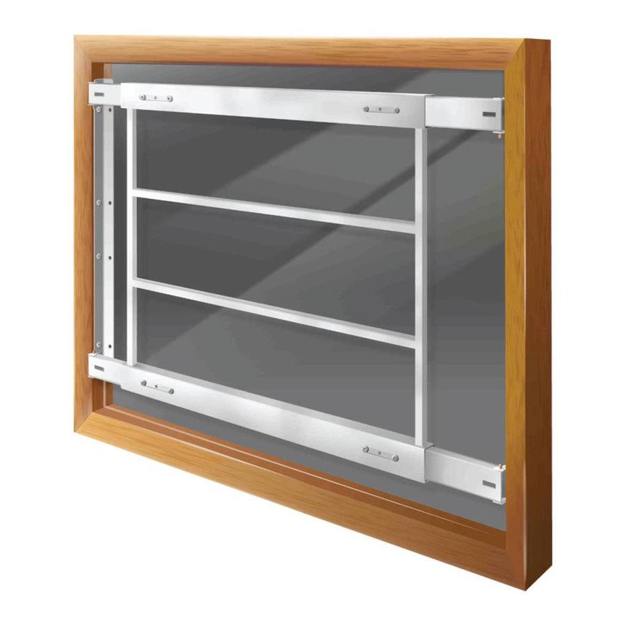 Mr. Goodbar D 21in x 21in White Fixed Window Security Bar at