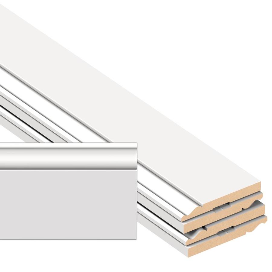 5-1/4-in x 16-ft Primed MDF Baseboard Moulding (Actual: 0.563-in x 16 ...