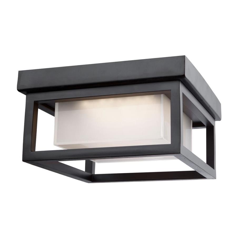 Overbrook 1 Light Black Cast Aluminum Outdoor Ceiling Light