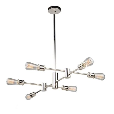 ARTCRAFT Tribeca 6-Light Polished Nickel Industrial Chandel ARTCRAFT Tribeca 6-Light Polished Nickel Industrial Chandel