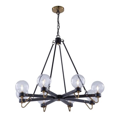 ARTCRAFT Chelton 8-Light Matte Black and Harvest Brass Transitional Chandelier ARTCRAFT Chelton 8-Light Matte Black and Harvest Brass Transitional Chandelier