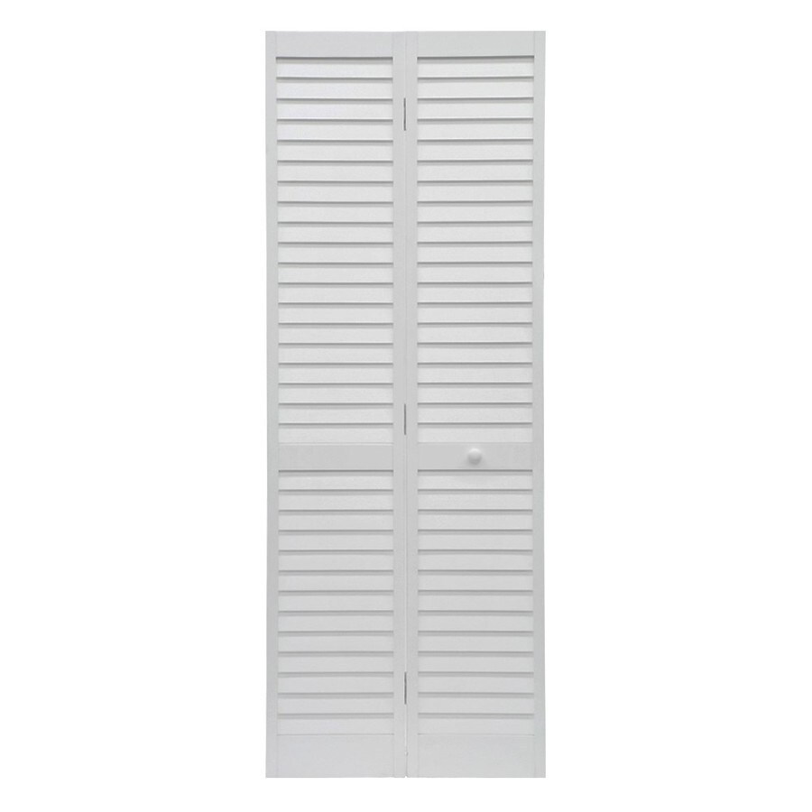 ReliaBilt 24-in x 80-in White Louver Wood Pine Bifold Door (Hardware ...
