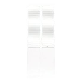White Bifold Sliding Closet Doors At Lowes Reliabilt White Louver Wood Pine Bifold Door Hardware Included Common 24 In X