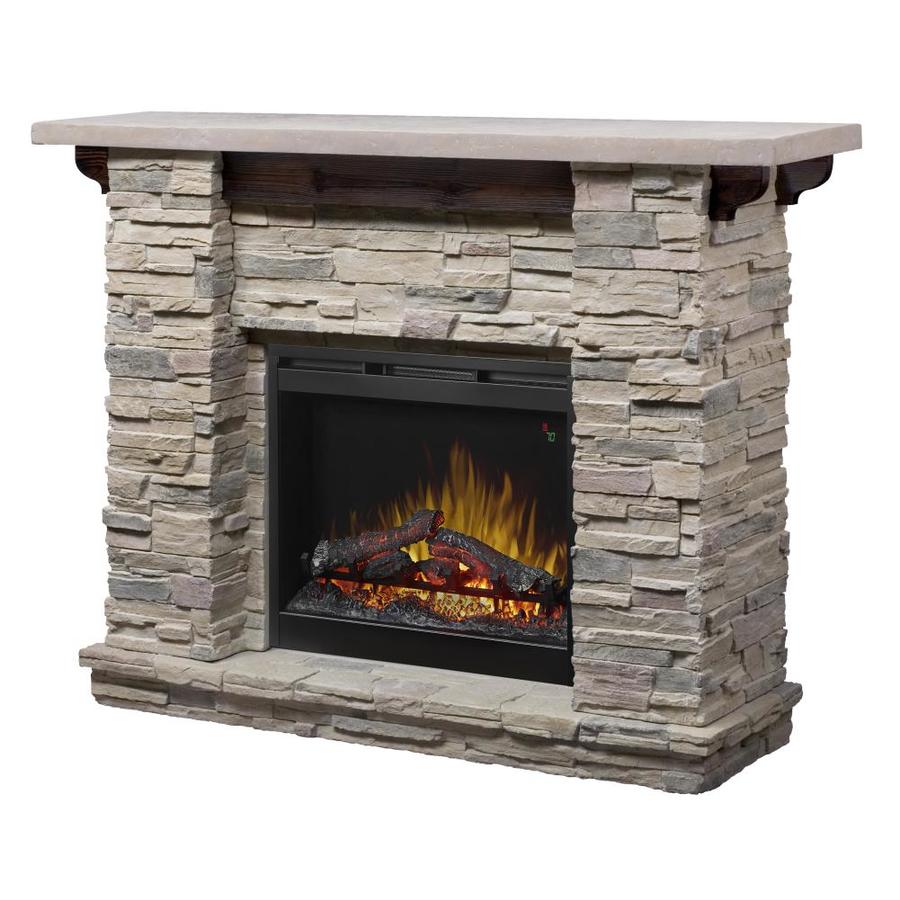 Dimplex 61 In W Man Made Stone Fan Forced Electric Fireplace At