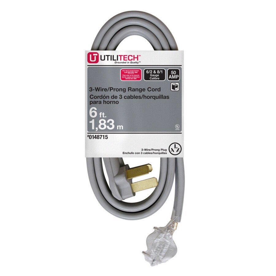 Utilitech 148715  6-ft 3-Prong Gray Range Appliance Power Cord