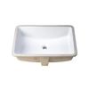 Miseno MNO1713BWH 20" X 16" Rectangular Undermount Bathroom Sink With Rear Overf