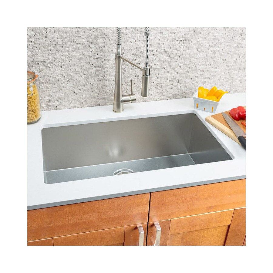 Miseno 32 In X 19 In Stainless Steel Single Bowl Undermount