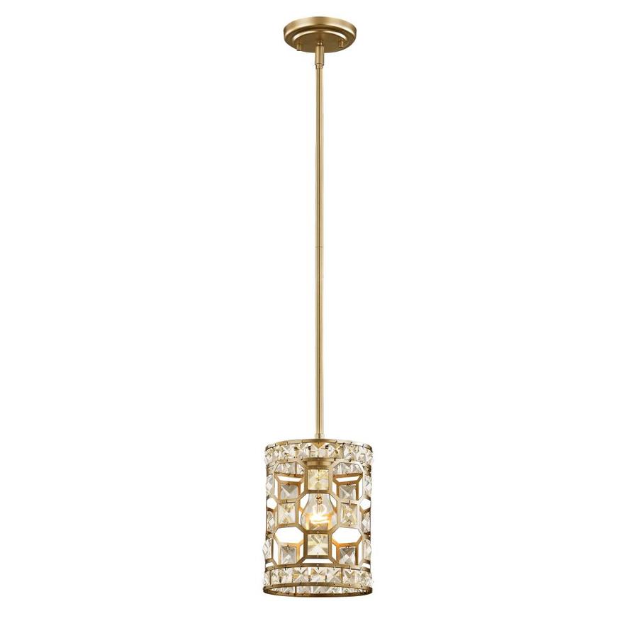 Allen + roth Paris Champagne Gold Mini Transitional Cylinder Pendant Light at Lowes.com