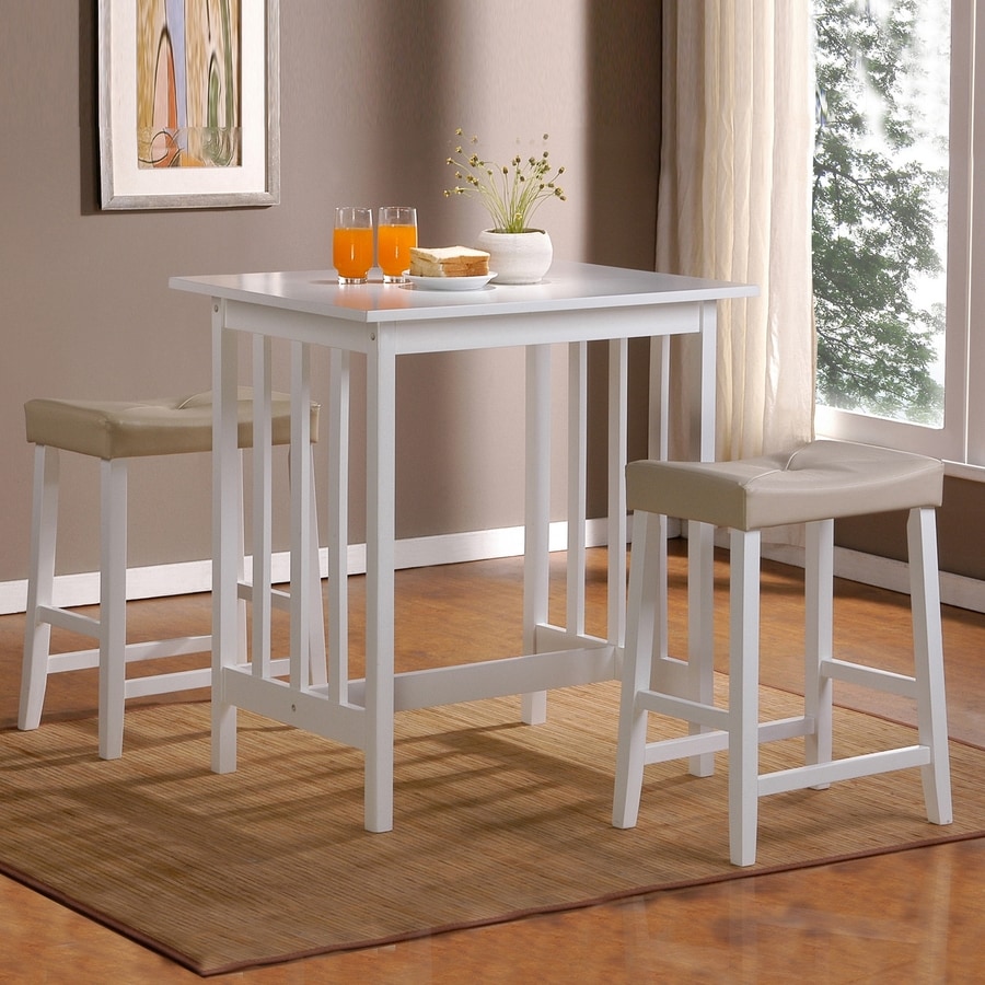 Home Sonata White Dining Set with Counter Height Table at ...