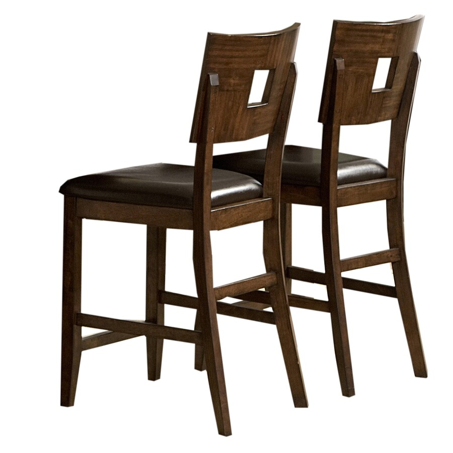 Home Sonata Set of Oak Counter height Upholstered Bar Stool at